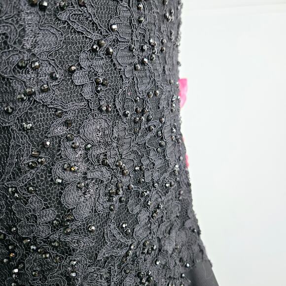 Celo Argentina made lace Applique beaded ruffle dance skirt Small-Medium black - Picture 12 of 17